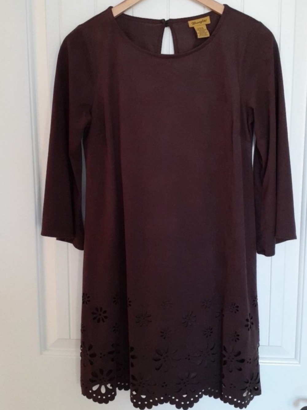 Vintage wrangler faux suede eyelet dress